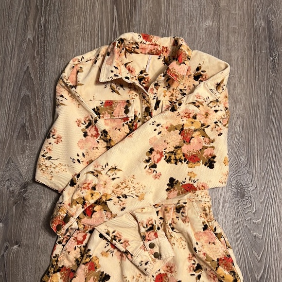 Free People Tapestry Floral Corduroy Romper - Picture 5 of 10